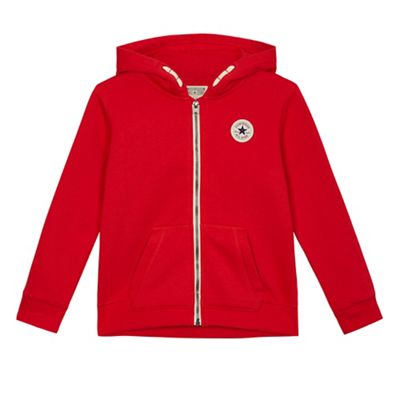 Boys' red fleece zip hoodie